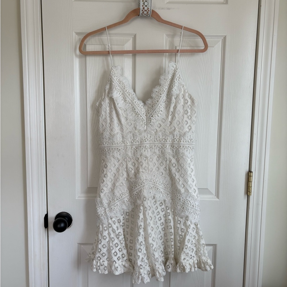 Selfie Leslie White Lace Dress
